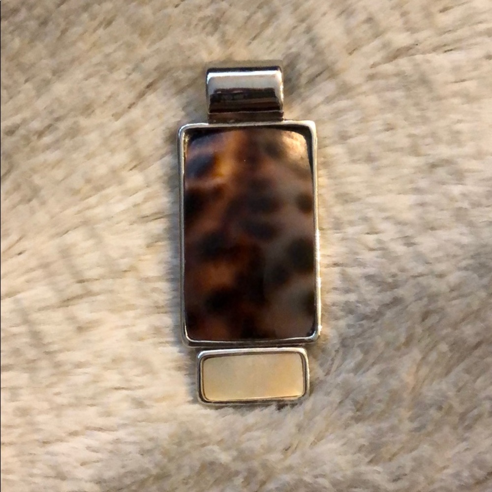 Lia Sophia Rectangle Tortoise Pendant.